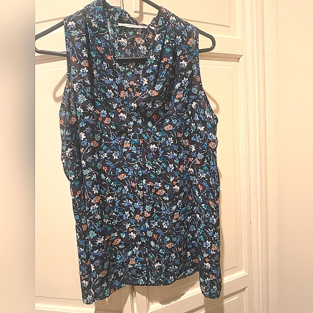 Violet & Claire Multicolored Blouse with Cowl Neck and Sleeveless Design